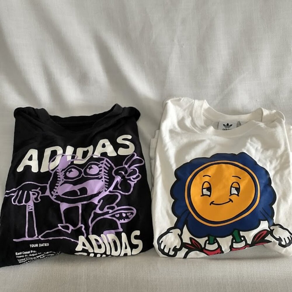 T-SHIRTS (2) Adidas XL T-Shirts "Happy Flower” and “Ad…